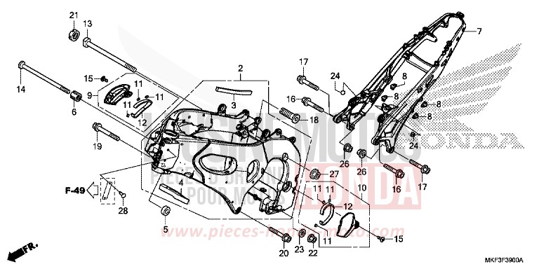 CARROSSERIE DE CHASSIS de CBR1000RR SP SP1 SP2 GRAND PRIX RED (R380X) 2018
